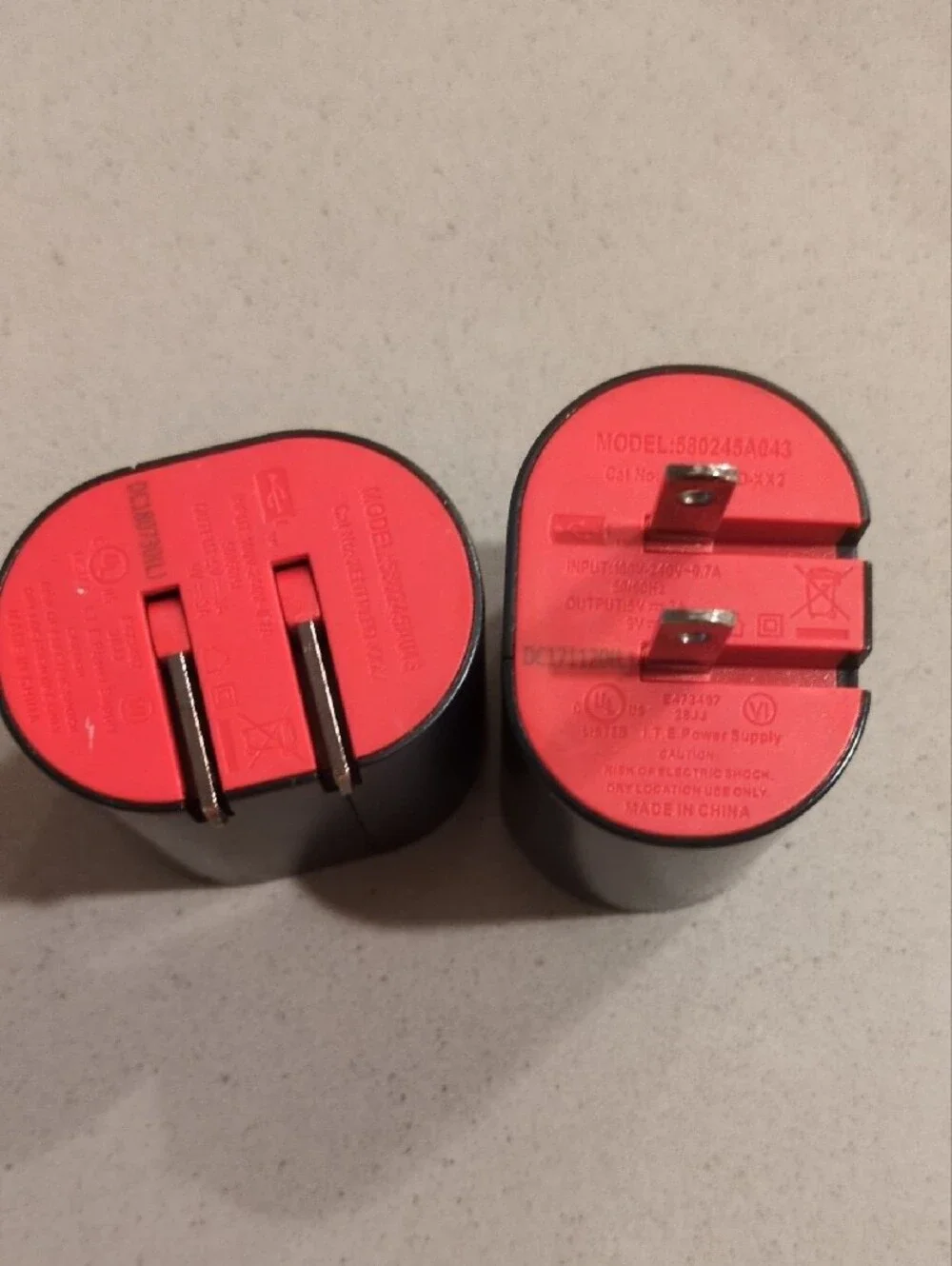 USB-C Wall Charger Adapter - Black with Red Accent